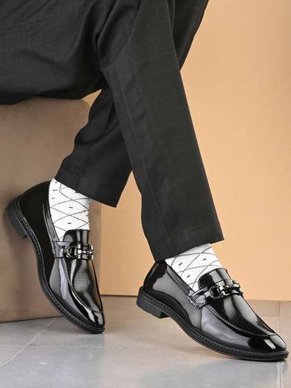 HERE&NOW Men
                        Black Slip On Formal Loafers