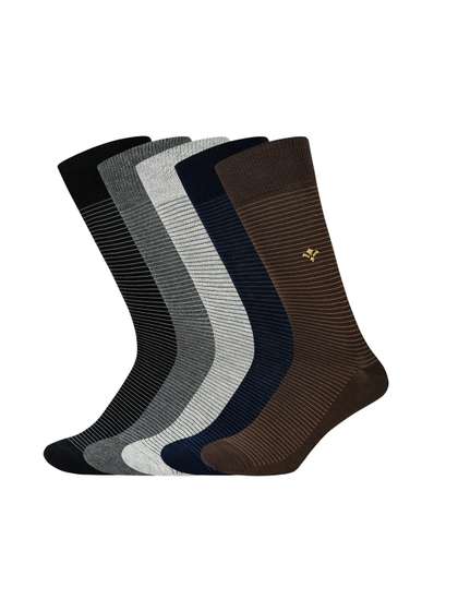 Socksxpress Men Pack
                      Of 5 Assorted Calf-Length Socks