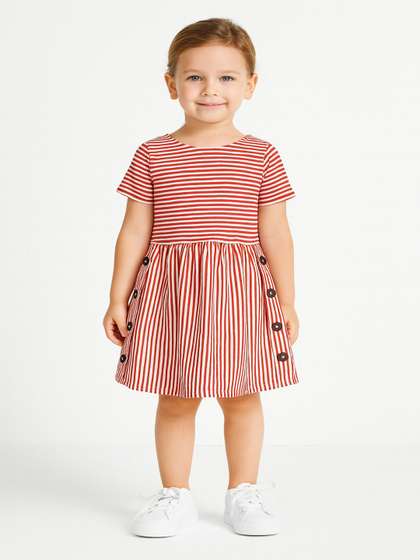 Cutoos Girl Striped Fit
                    & Flare Dress