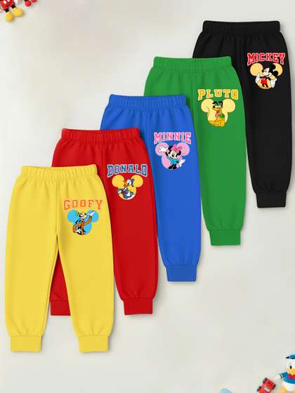YK Disney Kids Pack Of 5
                    Cotton Mid-Rise Joggers