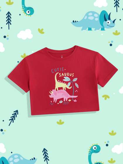 mothercare Girls Printed
                    Boxy Pure Cotton T-shirt