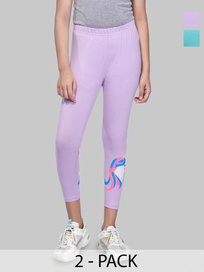 ZUNIORS SSC Girls Pack
                    of 2 Printed Cotton Mid-Rise Capris