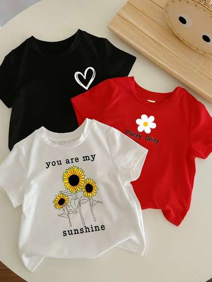 DAMN GUD DG Kids
                    Multicolour Pack of 3 Printed T-shirt