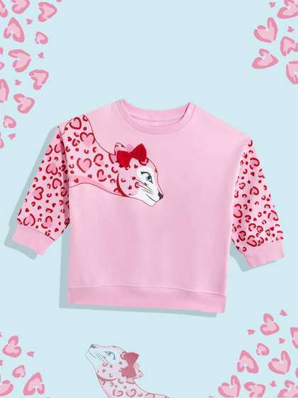 mothercare Infant
                      Girls Graphic Printed Pure Cotton Sweatshirt