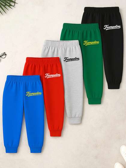 YK X Trampoline Kids
                    Pack Of 5 Printed Track Pants Joggers