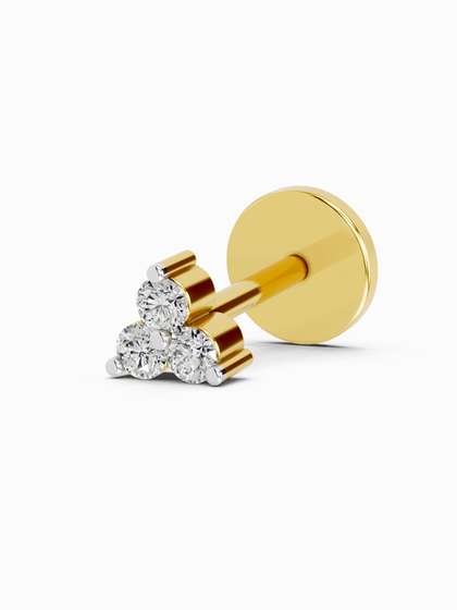 Sparkles 14 KT Gold
                        Nosepin With 0.03 Carat Triangle Stud Lab Grown
                        Diamonds- 0.27 g