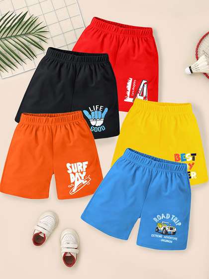 YK Boys Pack Of 5
                    Printed Mid Rise Regular Shorts