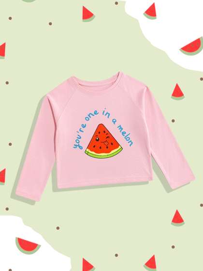 mothercare Girls
                    Typography & Graphic Print Pure Cotton T-shirt