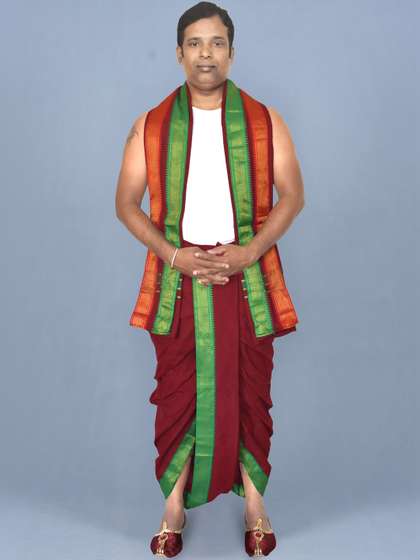 TUNI MANI Men Cotton
                        Readymade Panchakacham Dhoti Pants