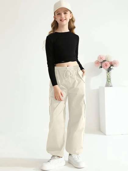TIOR Girls Relaxed
                    Pleated Trousers