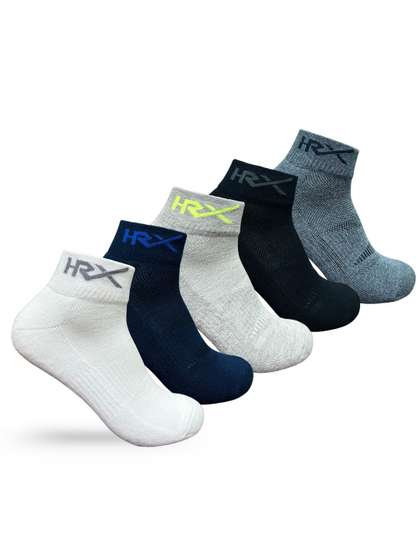 HRX by Hrithik
                          Roshan Men Pack Of 5 Ankle Length Cotton
                          Socks