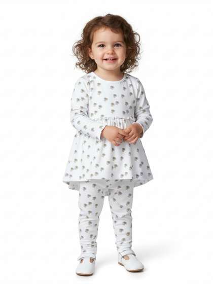Nauti Nati Girls
                        Printed Long Sleeves Pure Cotton Top With
                        Trousers