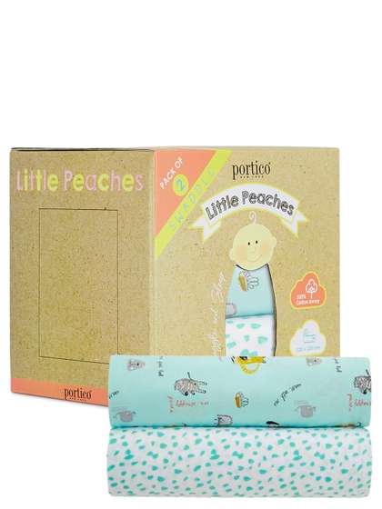 Portico Pack of 2
                      Infants Little Peaches 100% Cotton Swaddle Jersey
