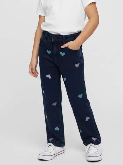 Nauti Nati Girls
                    Embroidered Stretchable Mid-Rise Jeans
