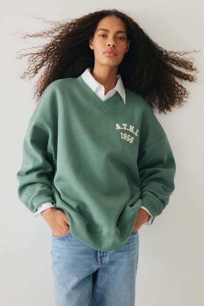 Oversized V-Neck Sweatshirt
