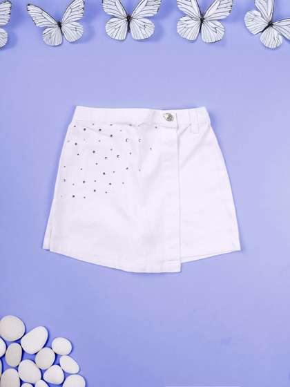 KiddoPanti
                        Embellished Cotton Above Knee Skorts Skirts