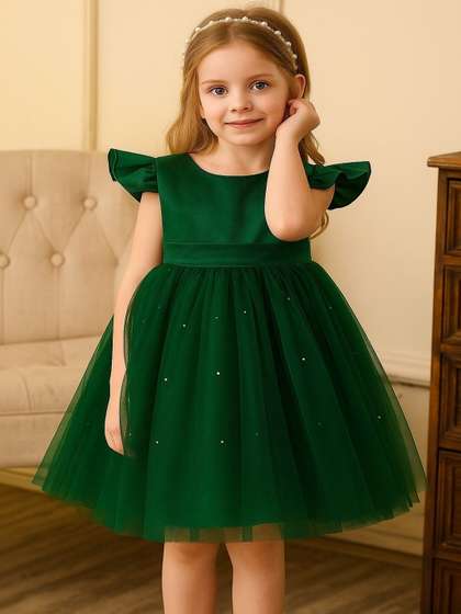 YK Ethnic Motifs Net
                      Fit & Flare Dress
