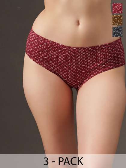 Clovia Pack of 3 Mid
                        Waist Panties