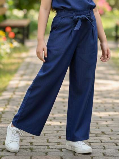 Toonyport Girls Denim
                    Drawstring Trousers