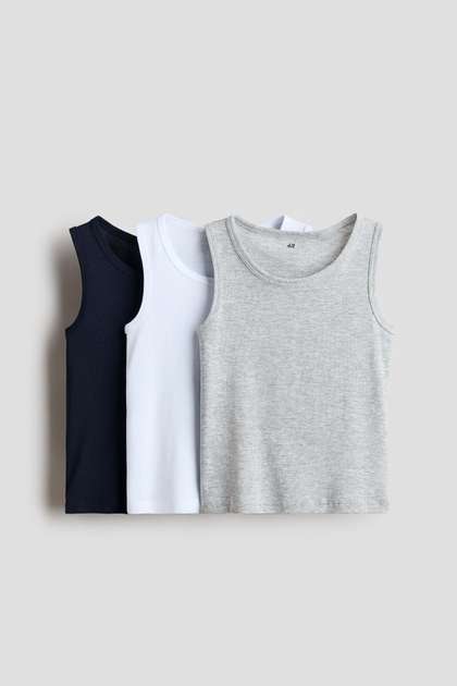 H&M 3-Pack Cotton
                    Vest Tops