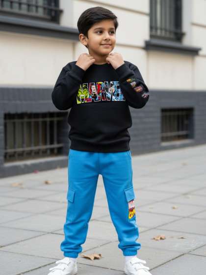 Nap Chief Kids Marvel
                      Printed Pure Cotton Sweatshirt With Joggers