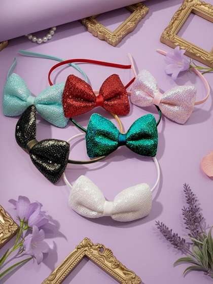 Krelin Girls Set Of 6
                    Glitter Bow Hairband