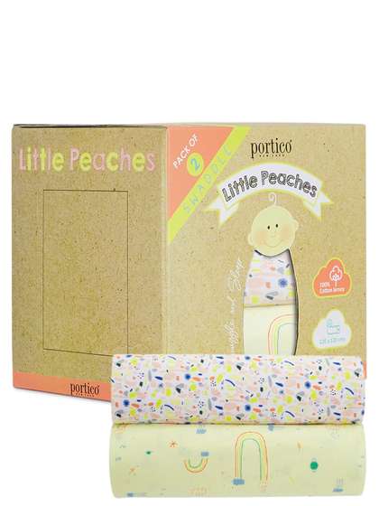 Portico Pack of 2
                      Infants Little Peaches 100% Cotton Swaddle Jersey