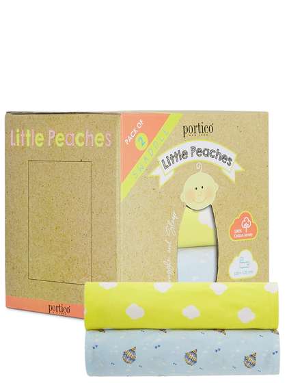 Portico Pack of 2
                      Infants Little Peaches 100% Cotton Swaddle Jersey