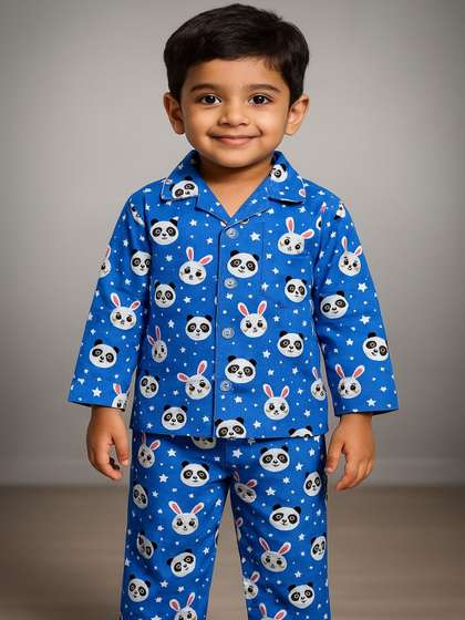 SAHU TRENDZ Unisex
                      Kids Printed Maxi Nightdress