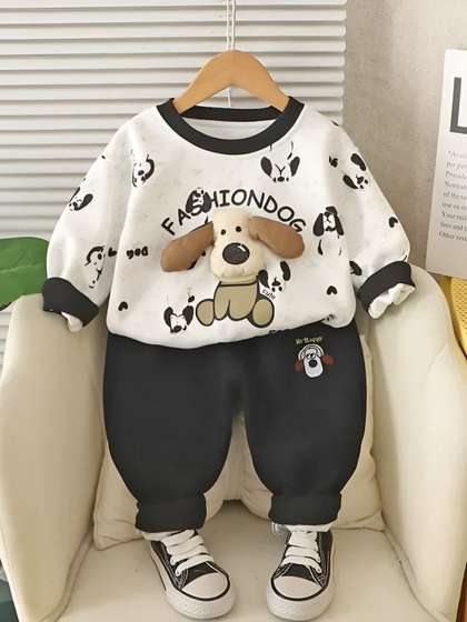 Googo Gaaga Kids Boys
                    Fleece Clothing Set Printed Sweatshirt with Joggers