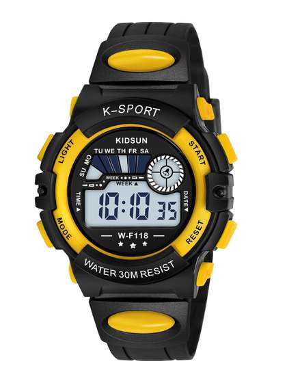 KIDSUN Kids Round Dial
                    & Regular Straps Digital Multi Function Watch
                    LA02_BLACK_YELLOW