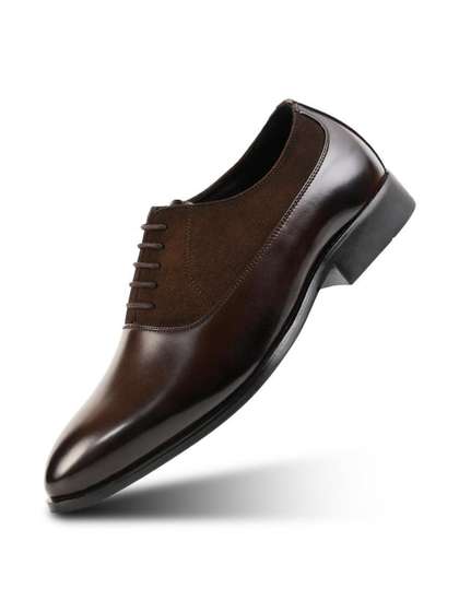 Monkstory
                        Glossy-Suede Oxford Hybrid Lace-Ups - Brown