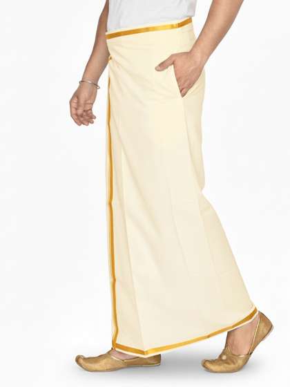 TUNI MANI Men Cotton
                        Velcro Pocket Dhoti