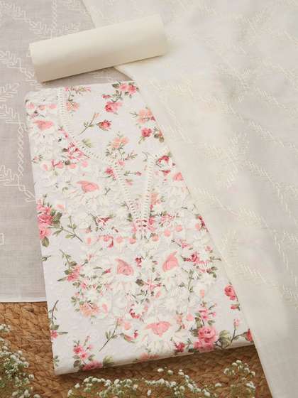 Soch Printed Pure
                          Cotton Unstitched Dress Material