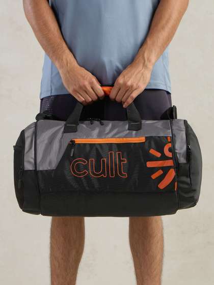 CULT Grey &
                        Orange Printed Duffel Bag With Shoe Compartment