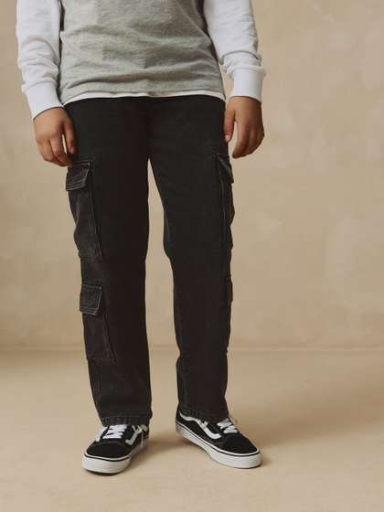 NEXT Boys Regular Fit
                      Mid-Rise Light Fade Pure Cotton Cargo Style Jeans
