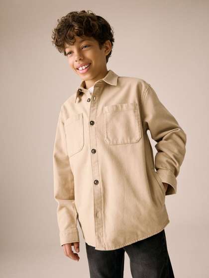 NEXT Boys
                      Drop-Shoulder Sleeves Brushed Regular Fit Pure
                      Cotton Casual Shirt