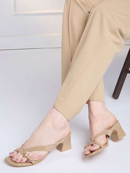 Block Sandals with Buckles