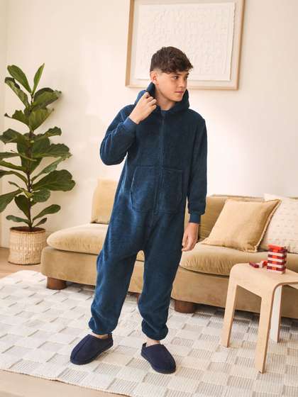 NEXT Boys Fleece
                      Hooded Romper
