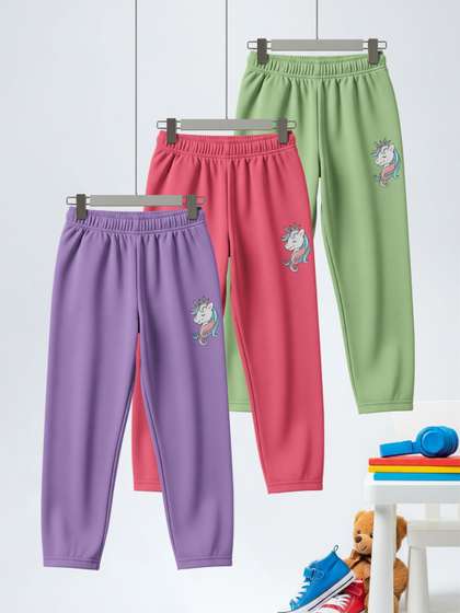 HELLCAT Girls Pack of 3
                    Printed Mid-Rise Pajama Pants