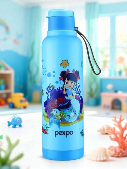 Pexpo Blue Single
                    Stainless Steel Cartoon Characters Water Bottle
