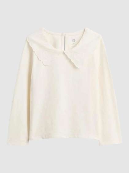 GAP Girls Embroidered
                      Cotton Peter Pan Collar Tops