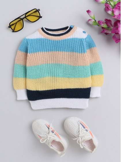 Little Angels Boys
                      Striped Woollen Pullover