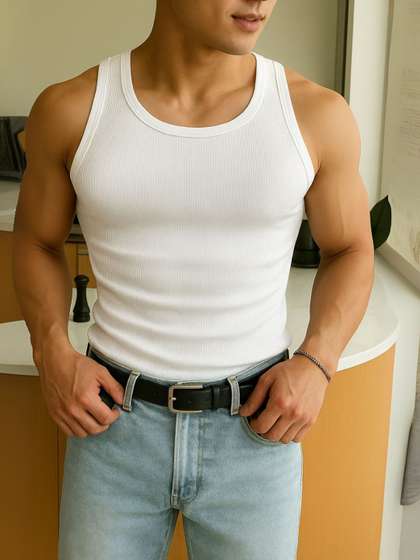ROCKWELL Ribbed
                        Cotton Breathable Active Fit Innerwear Gym
                        Vests