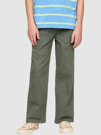 GAP Boys Cotton Relaxed
                    Fit Mid Rise Trousers
