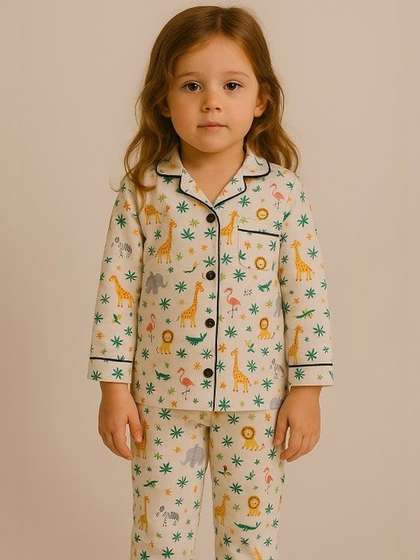MPDENTERPRISES Unisex
                    Kids Printed Maxi Nightdress