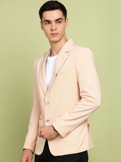INVICTUS Notched
                        Lapel Single-Breasted Slim Fit Formal Blazers