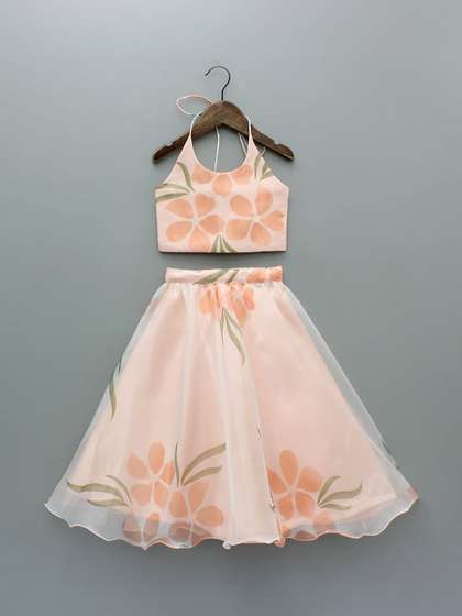 KidsFlower Girls Printed
                    Ready to Wear Lehenga &