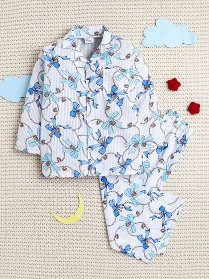 Little Clothings Unisex
                    Kids Printed Night suit