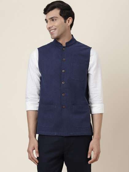Fabindia Cotton Woven
                      Nehru Jacket